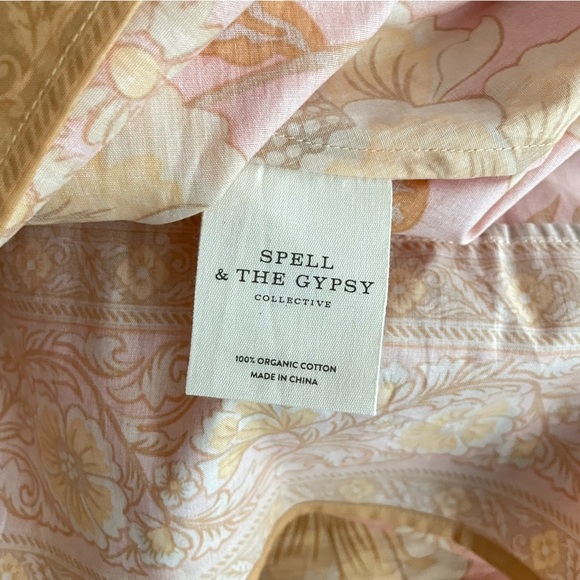 SPELL & the gypsy Collective Sloan Soiree Dress Peach puff floral off shoulder M - Picture 12 of 12